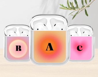 Minimal Custom Name Initial Airpods Case Gradient Airpods Samsung Buds Cover Airpod 1, 2, 3, Pro, Samsung Buds Buds+, Buds 2, Buds Pro, Live