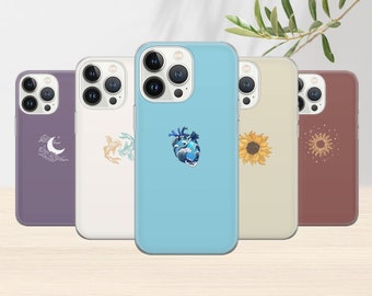 Coque de téléphone Minimal Colors Coque minimaliste pour iPhone 14, 12, Xs, 13, 11 Pro, Xr, Samsung S22, S10, S20, A33, Huawei P30, Pixel 7 Pro, 7A
