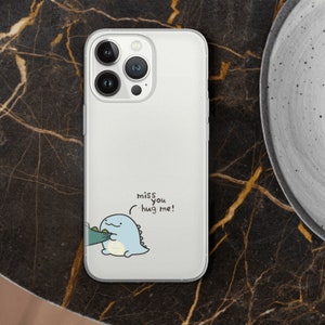 Transparent Cute Dinosaur Couple Phone Case, Matching Phone Cover Couple Phone Case for iPhone 15 Pro Max Phone Case for 14, 12, 13, 11, Xs image 3