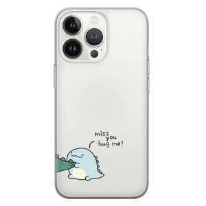 Transparent Cute Dinosaur Couple Phone Case, Matching Phone Cover Couple Phone Case for iPhone 15 Pro Max Phone Case for 14, 12, 13, 11, Xs image 9
