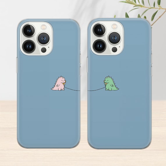 Couple Matching Cute Dinosaur Phone Case For iphone 14 11 12 13 Pro Max XR  7 8 +