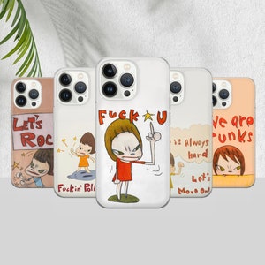 Custodia per telefono Yoshitomo Nara con motivo dipinto per iPhone 15 Pro Max, 14, 12, Xs, 13, 11 Pro, Xr, Samsung S22, S10, S20, A33, A14, Pixel 7 Pro, 7A