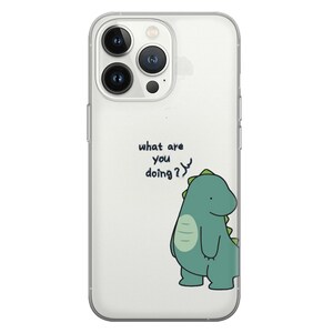 Transparent Cute Dinosaur Couple Phone Case, Matching Phone Cover Couple Phone Case for iPhone 15 Pro Max Phone Case for 14, 12, 13, 11, Xs image 8