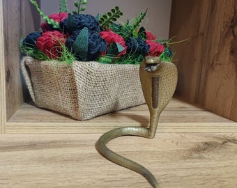 Exquisite Bronze Cobra Snake Statue Symbol Elegance Mystery