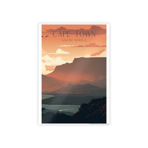 Descarga digital Cape Town Art Deco Travel Print - Impresión de Sudáfrica, Impresión de África, Regalo de boda, Regalo de viaje, Regalo de cumpleaños
