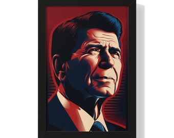 Ronald Reagan Framed Print, Ronald Reagan Poster, Ronald Reagan Wall Art, Presidential, Birthday Gift, Graduation Gift, Wall Art, Home Decor