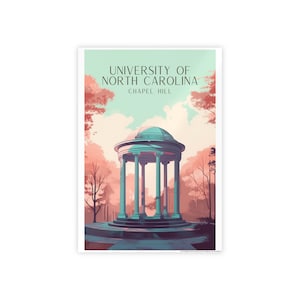 UNC Old Well Print - Chapel Hill Poster, Graduation & Birthday Gift, Travel Art, Home Decor, Unique Wedding Keepsake