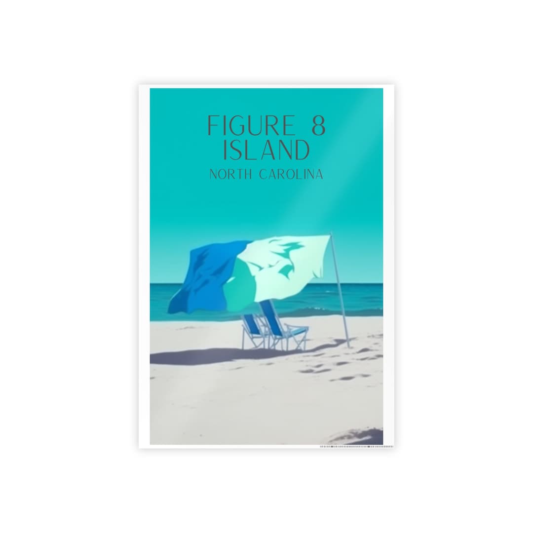 Figure Eight Island Poster Figure 8 Wall Art Beach Art Etsy