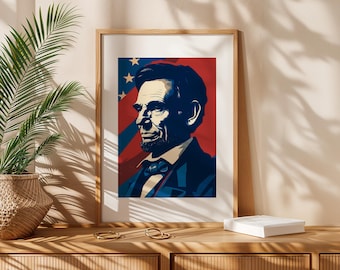 Abraham Lincoln Wahlkampf Poster - Matte Oberfläche, Wandkunst, Historisches Wohnkultur, Präsident Kunstdruck, Amerikanisch, Vertikale Poster