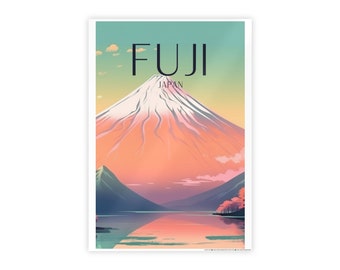 Mount Fuji Travel Print - Fuji Poster, Japan Print, Wall Art, Wedding Gift, Travel Gift, Graduation Gift, Birthday Gift, Home Decor