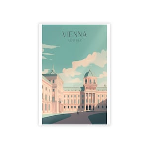 Impression de voyage Art déco de Vienne - affiche de Vienne, impression du palais Hofburg, impression Europe, cadeau de mariage, cadeau de voyage, cadeau de graduation, cadeau d'anniversaire