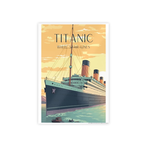 Titanic Travel Print - Titanic Poster, Ocean Liner Print, Ship Print, Wedding Gift, Travel Gift, Graduation Gift, Birthday Gift