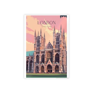 London Art Deco Travel Print - London Poster, Westminster Print, Europe Print, Wedding Gift, Travel Gift, Graduation Gift, Birthday Gift