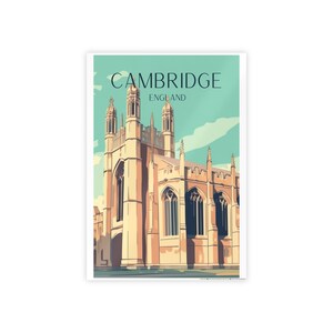 Cambridge Travel Print - Cambridge University Poster, Kings College Print, Wedding Gift, Travel Gift, Graduation Gift, Birthday Gift