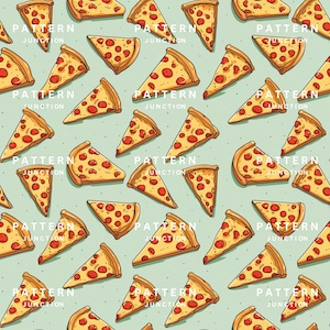 Pizza Theme Printable Pizza Design Pizza Slices Digital Pattern Digital Food Art Pepperoni Pizza Design Kitchen Decor Print Scrapbook Paper