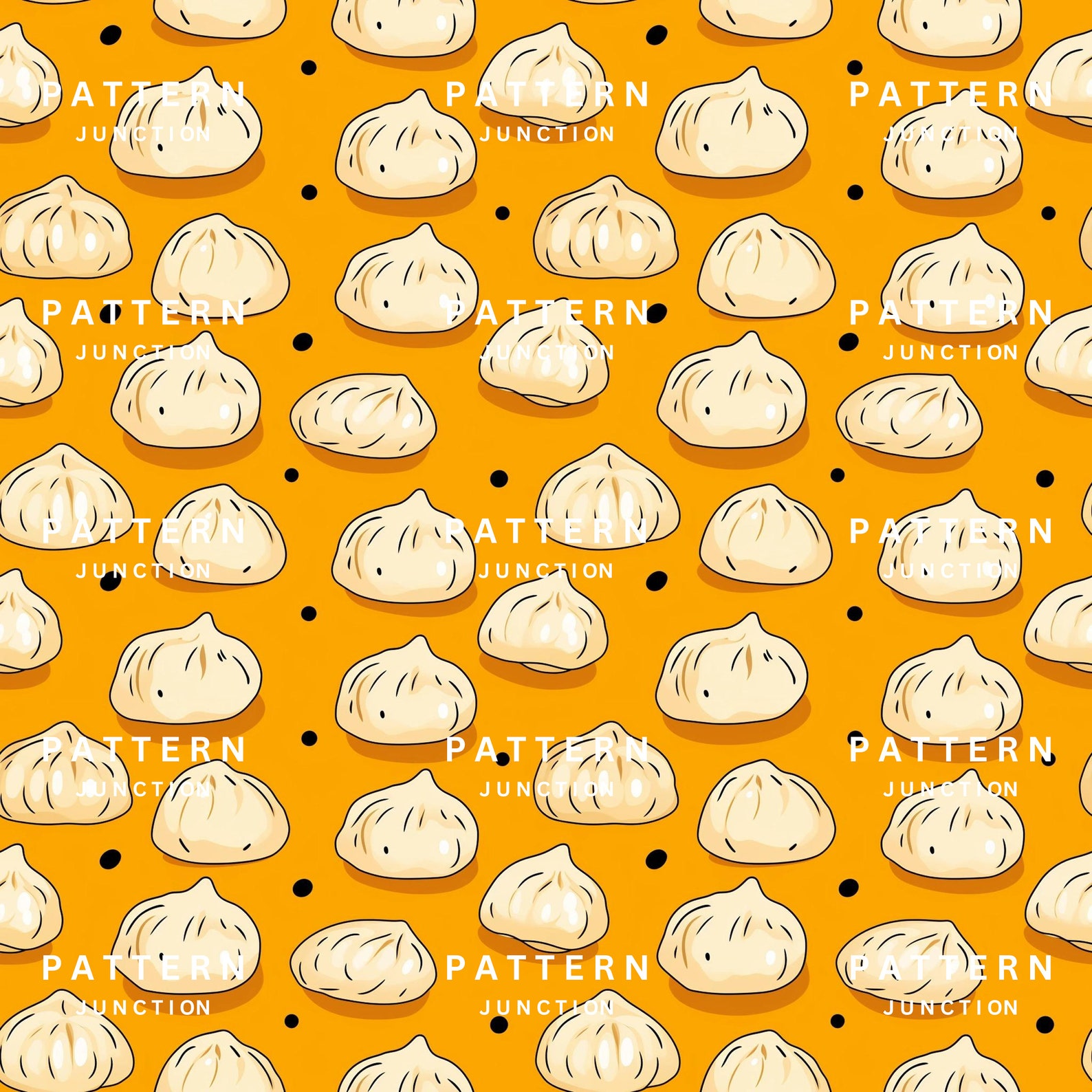Dumplings Delight Digital Pattern - Culinary Print, Foodie Digital ...
