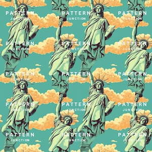 Iconic Statue of Liberty Digital Print Liberty-Themed Statue of Liberty Digital Pattern Timeless Statue of Liberty Digital Paper