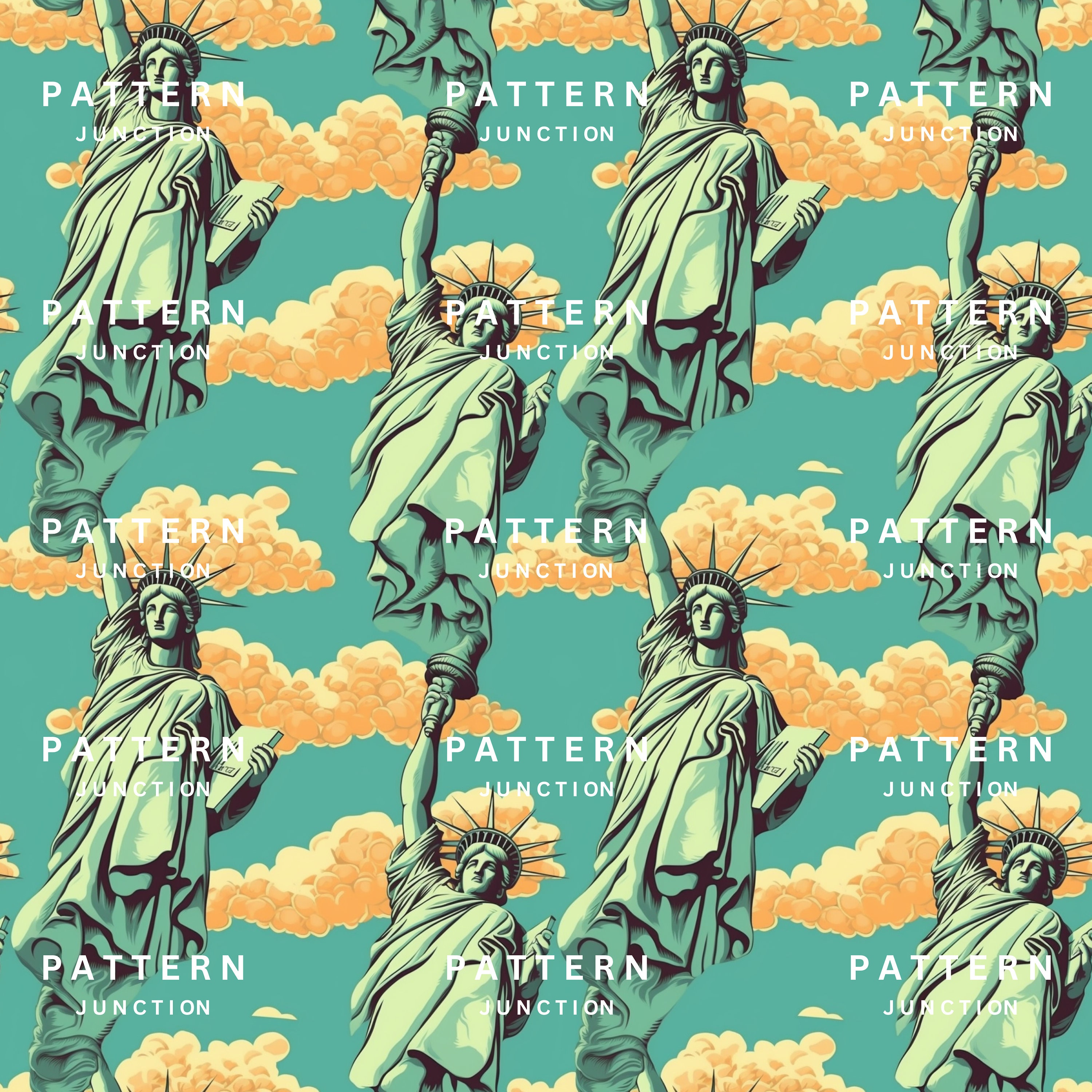 Image showcasing Iconic Statue of Liberty Digital Print Liberty-themed Statue of Liberty ...