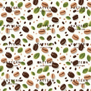 Chicchi di caffè artigianali Modello digitale Chicchi di caffè profumati Stampa digitale Carta digitale Chicchi di caffè aromatici nocciolati