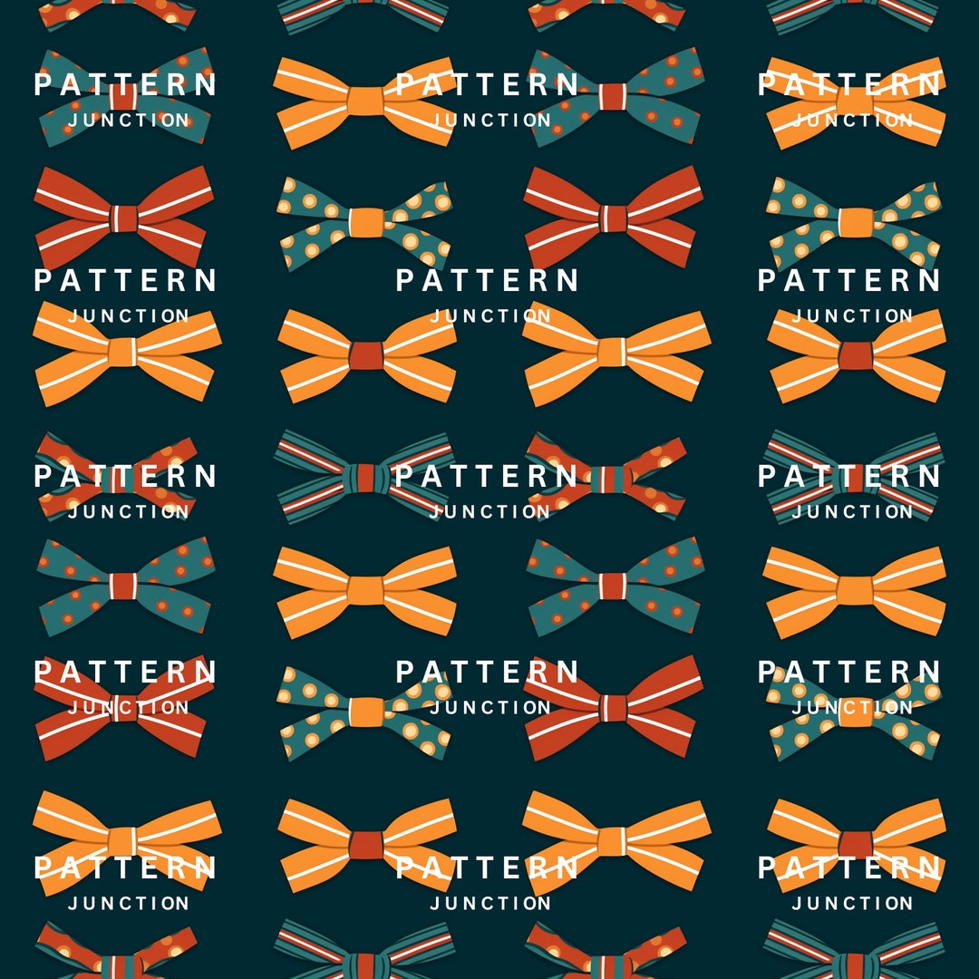 Fathers Day Digital Bow Tie Pattern Smart Seamless Digital Print ...