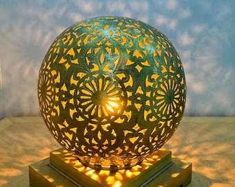 Brass Moroccan Table Lamp – Handmade Oriental Light with Intricate Cutout Design
