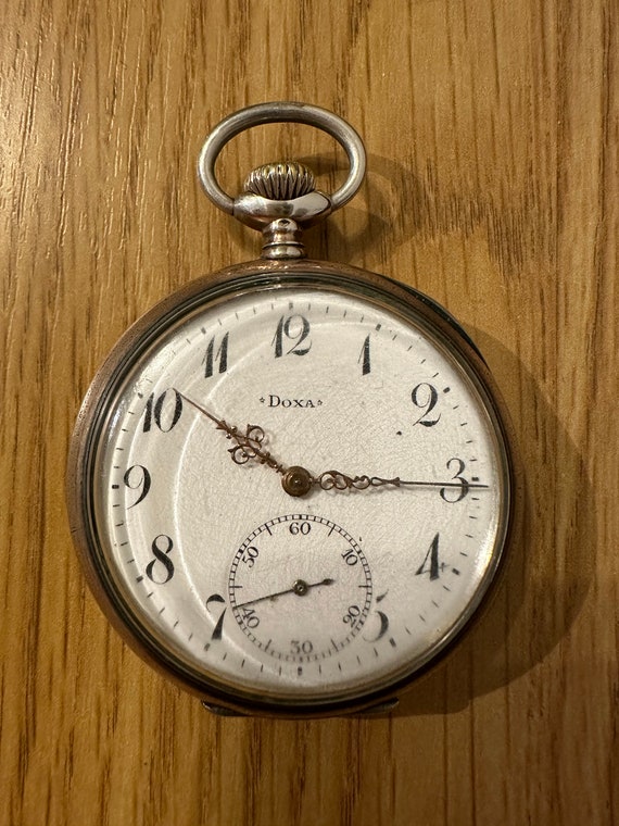 Doxa Swiss pocket watch in silver from the 1910s