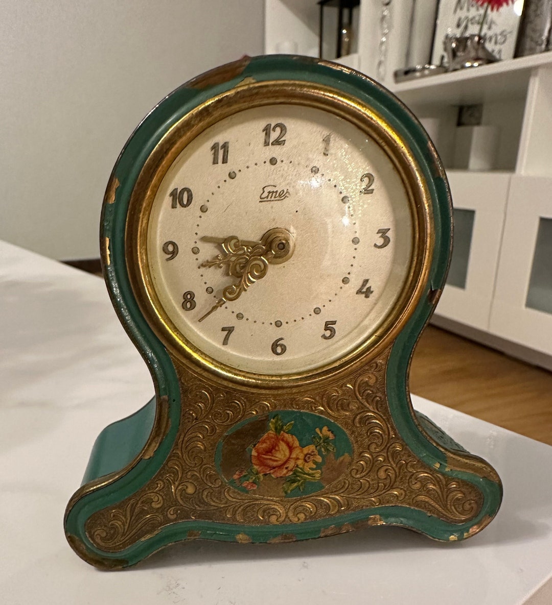 Antique Germany Alarm Clock, EMES GUEISSAZ MUSICAL, Germany Switzerland