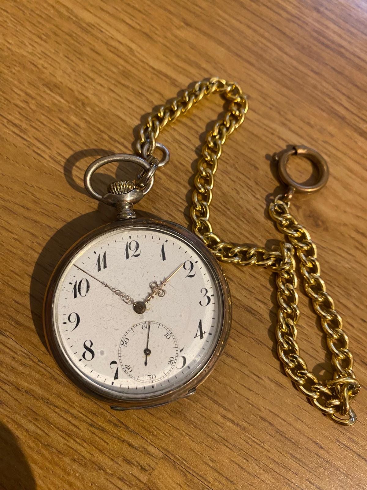 Vintage 1900s Antique Swiss Avance Retard 0.800 Silver Pocket