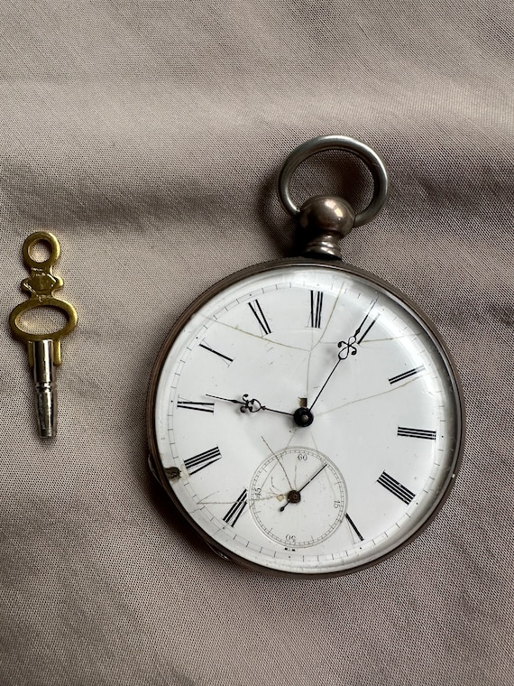 Antique Rare Very Old Echappement Cylinder 8 Rubies Silver Working Key Wind Pocket Watch Etsy Australia
