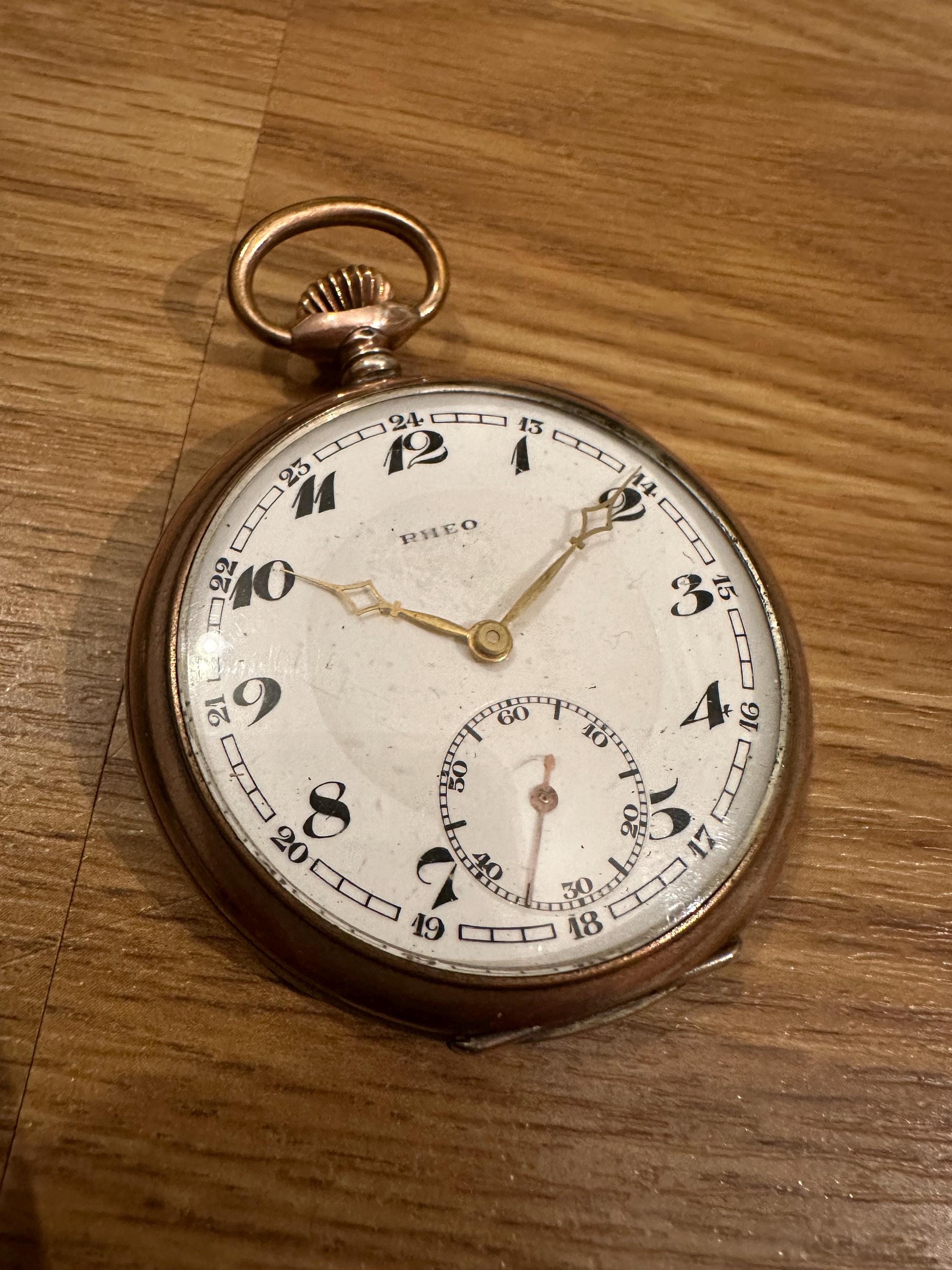 Montre Gousset Ancienne En Argent 800 Allemand - Ciselée, 20gr, Mouvement Mécanique