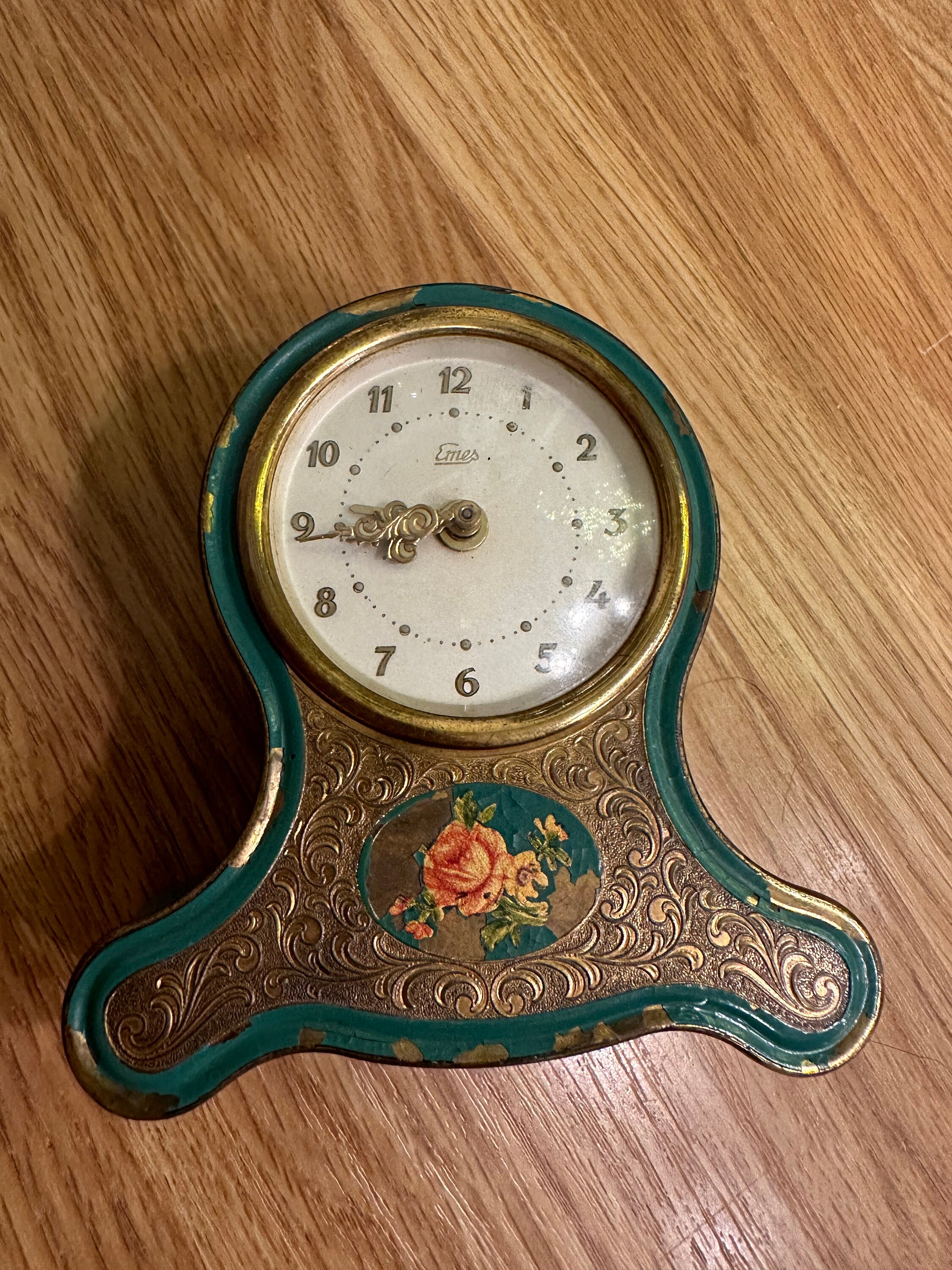 Antique Germany Alarm Clock, EMES GUEISSAZ MUSICAL, Germany Switzerland