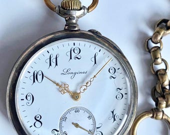 Antique Working Longines 0.800 Silver Grand Prix Paris Swiss