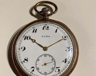 Antique Swiss CYMA 800 Silver 15 Rubis Working Open