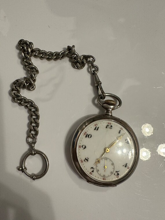 Vintage Working Swiss Pocket Watch 1920s, Spiral Berguet , Ancre