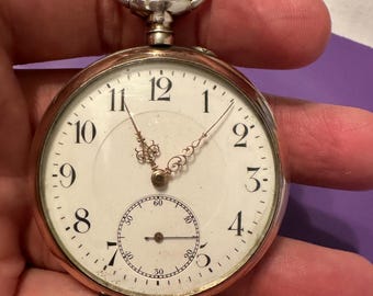 MEDAILLE D'OR Paris 1900 Ancre Swiss 15 Jewels Pocket Watch 800