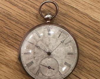 Antique Berthoud a Paris Pocket Watch 19th Century French Silver Key Wind Cylinder Vintage Collectible Timepiece 1800s