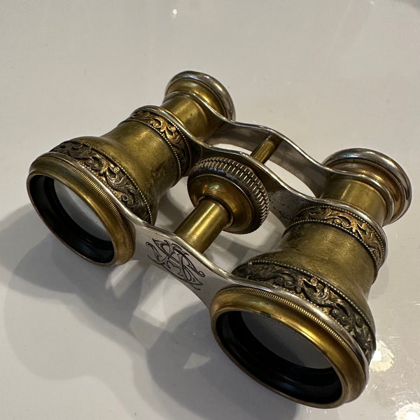 Vintage  Small brass Binoculars, Theatre, Opera, Antique Binoculars .