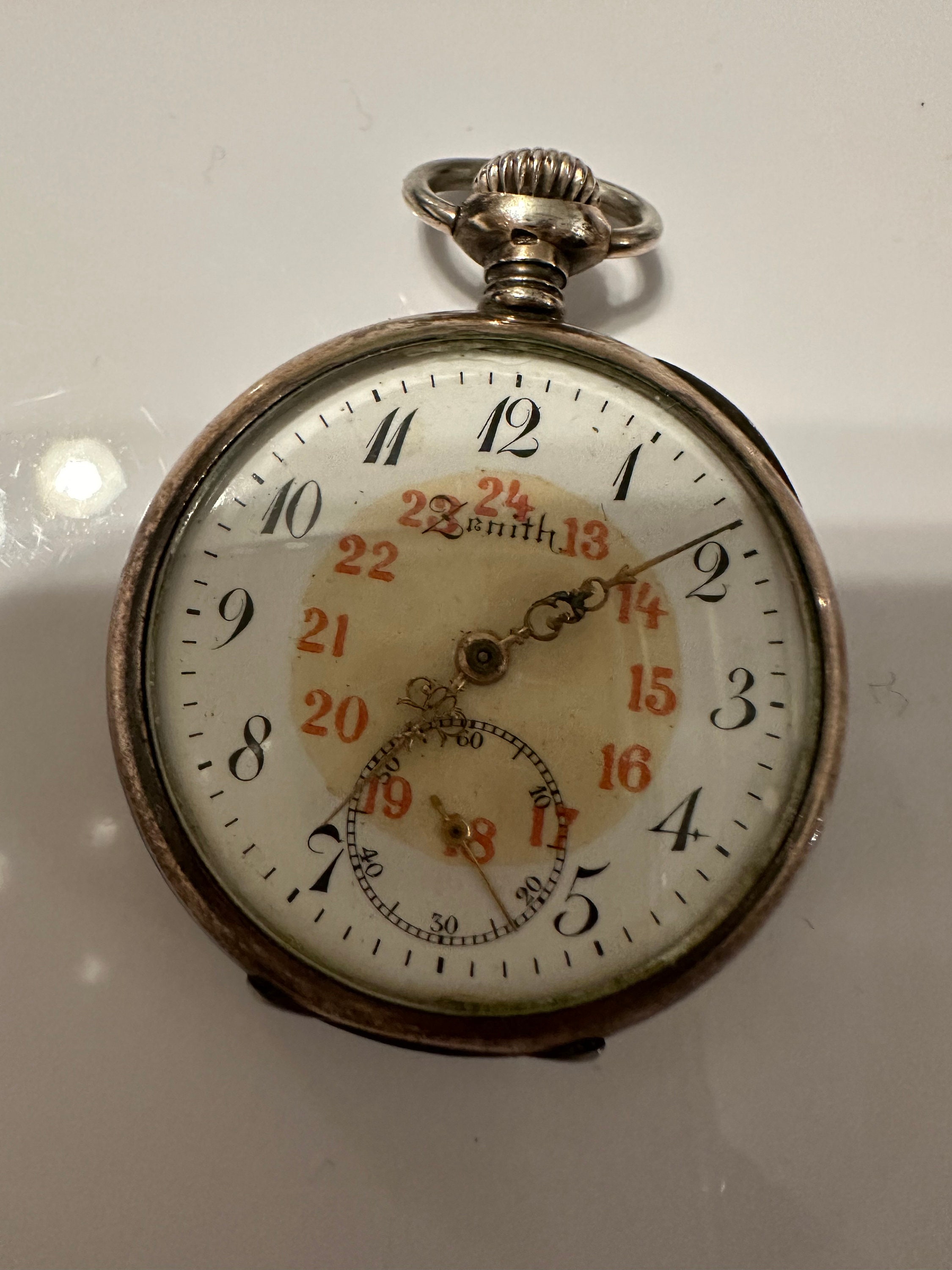1920svintageファブリック布birthdeth jantiques Rare Antique Zenith Swiss Made Pocket Watch - Etsy