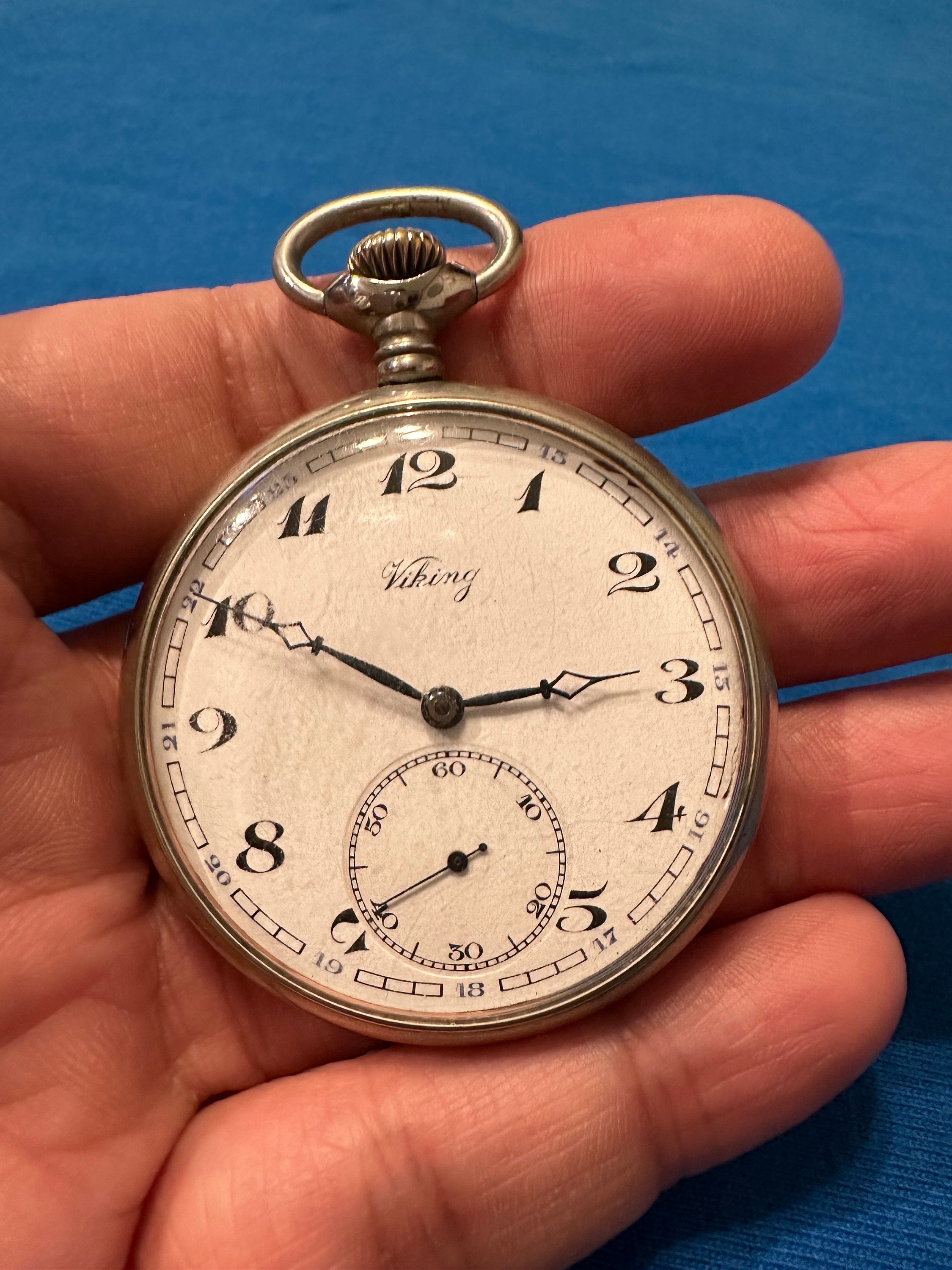 Antique Cortebert 526 Viking Working Pocket Watch 1930s 15