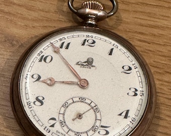 Vintage Swiss Lion Pocket Watch, 15 Rubis Silver 0.800 With Lion