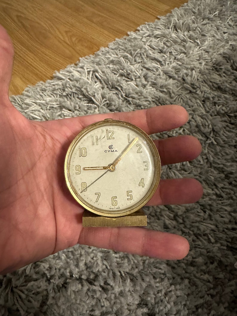 Antique Swiss Travel Alarm Clock CYMA by Synchron - Automatic - Working ...