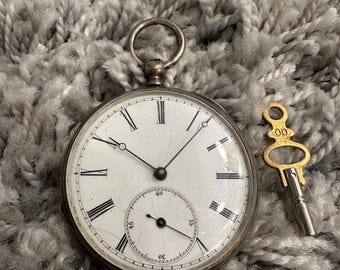 Antique Swiss Pocket Watch – Teinet & Co Genève, Silver Case, 15 Jewels