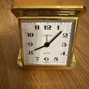 Vintage travel alarm clock Europa germany box beige