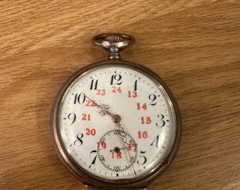 Antique  Swiss Pocket Watch – Fabrication Spéciale Silver Case, 1928 engraved mechanical timepiece