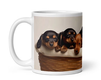 Dachshund Puppies Coffee Mug - Dachshund gift Mug  -Dachshund Puppy Mug - Gift for Dachshund Dog - Cute Puppy Mug - Dog Mug Gift - 11oz