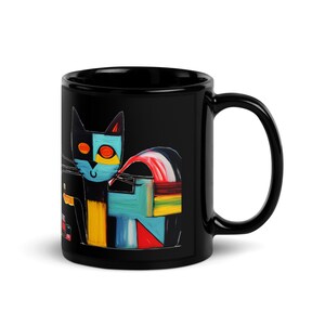 Cool Abstract Cat Coffee Mug -Abstract Cat Mug - Abstract Coffee Mug - Perfect Gift for Cat Lovers -Cat Mug - Cat Abstract Mug - 11oz