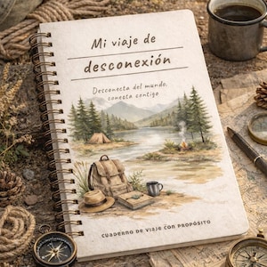 Diario modular de Viaje Consciente y Mindfulness - Planificador de viajes y autodescubrimiento (A5)-Diario de Viaje Imprimible. Kit de viaje