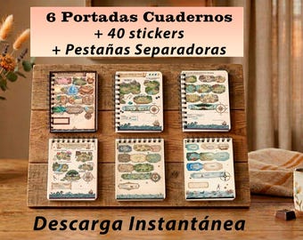 Portadas Digitales GoodNotes o imprimibles de Bienestar + 40 Stickers | Portadas cuaderno, Mapas de bienestar personal, fondo pantalla