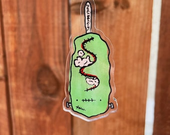 Frankenstein Korean Hot Dog Clear Acrylic Keychain | Corndog | Double-sided Charm | Cute & Funny Keychains | Food Accessories | Comfort Food
