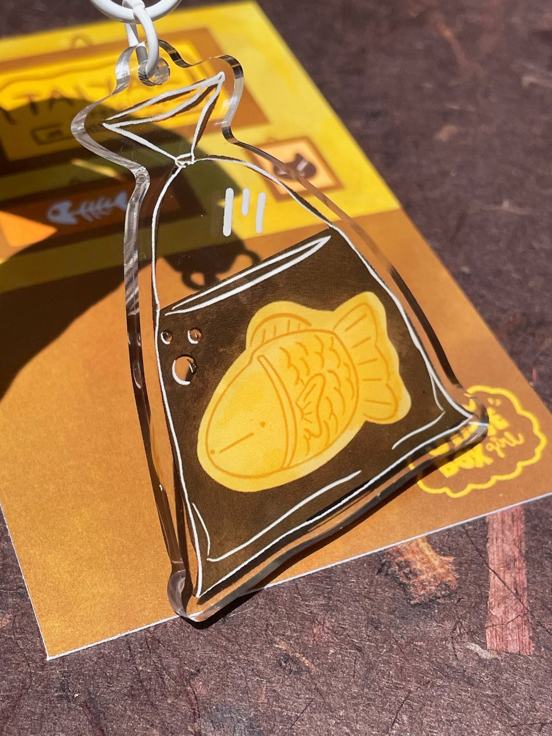 Nutella Taiyaki Clear Acrylic Keychain Double Sided Charm Cute